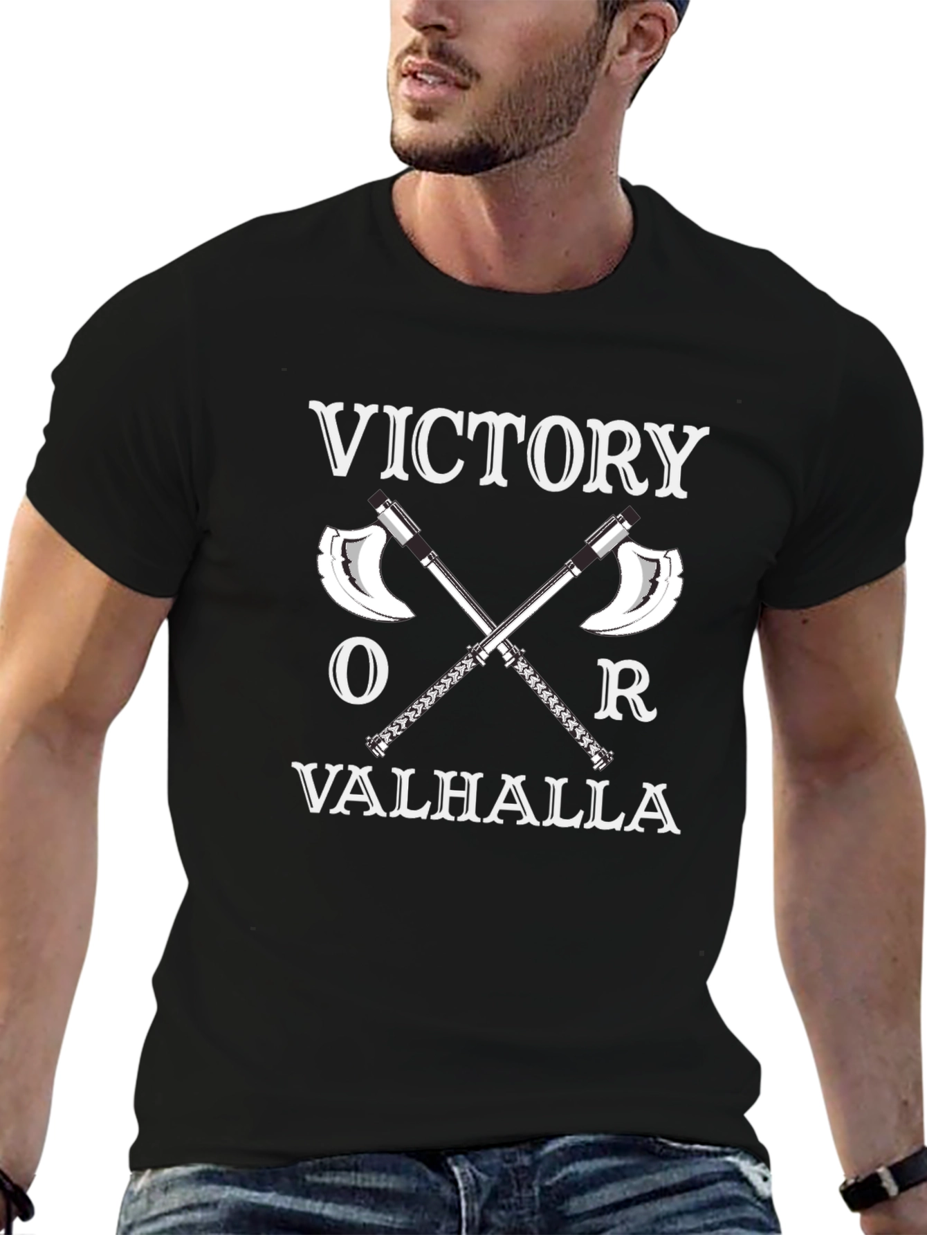 Victory or Valhalla Viking Axe T-Shirt