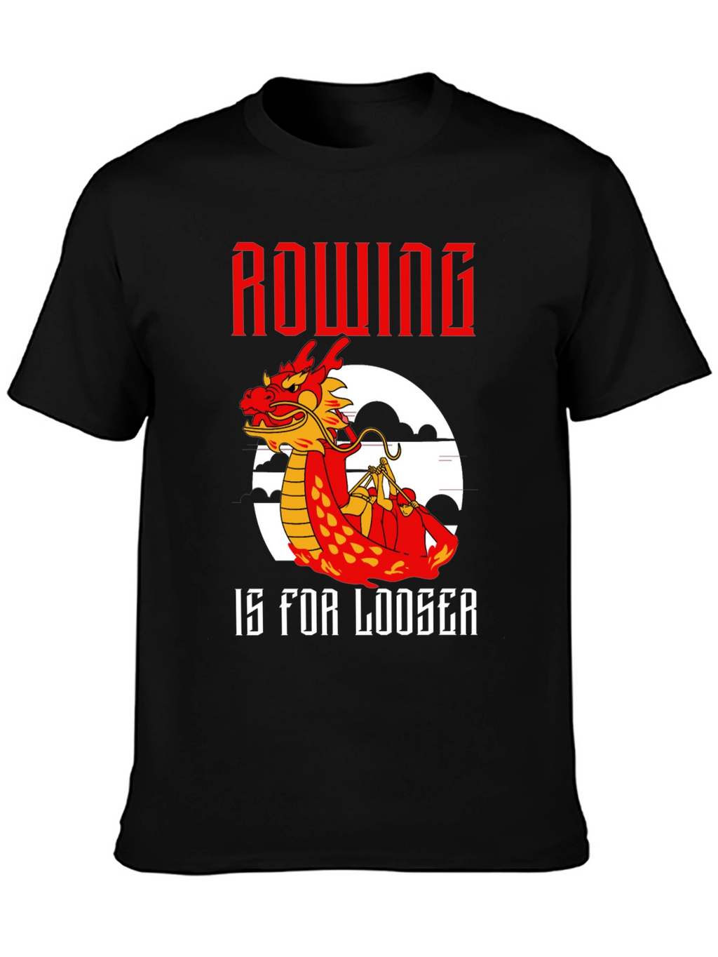 Rowing Dragon T-Shirt - Humorous Loose Fit Tee