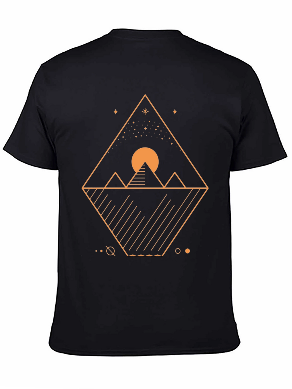 Geometric Pyramid Graphic Tee - Mens Black T-Shirt