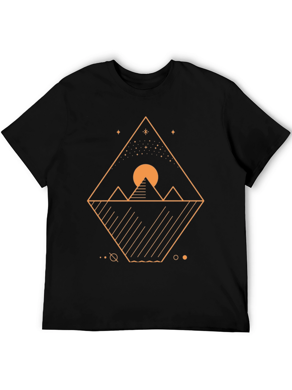 Geometric Pyramid Graphic Tee - Mens Black T-Shirt