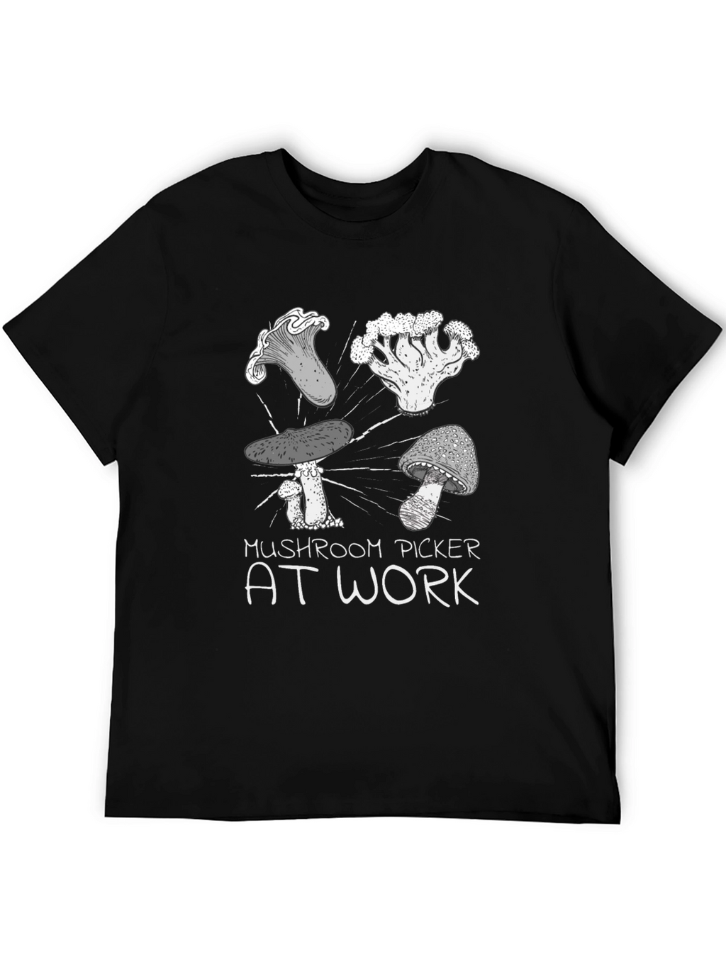 Mushroom Picker at Work Graphic Tee