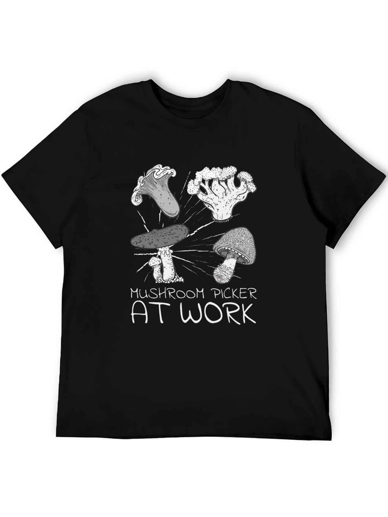 Mushroom Picker at Work Graphic Tee