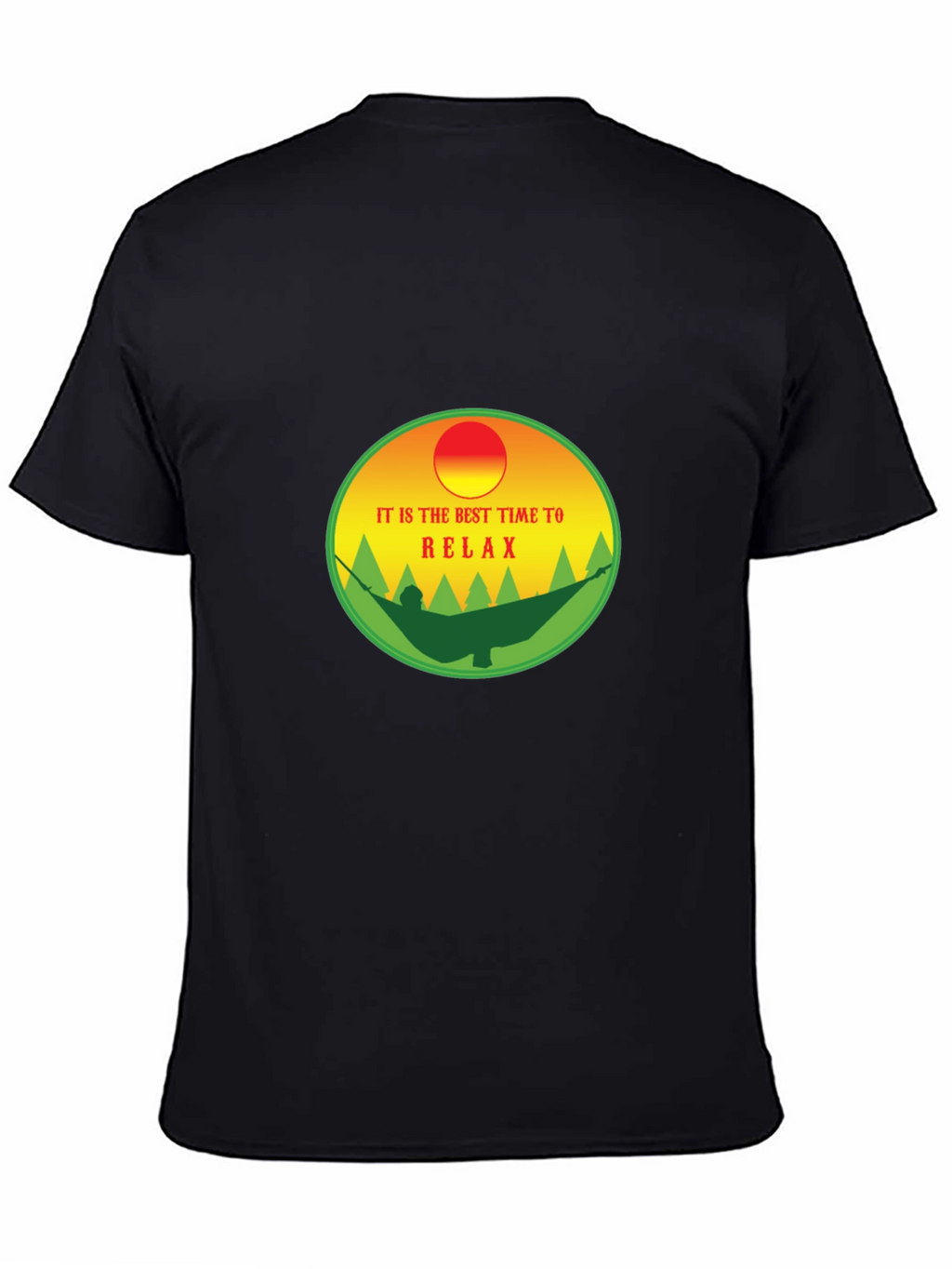 Relax Time T-Shirt: Hammock & Sunset Design