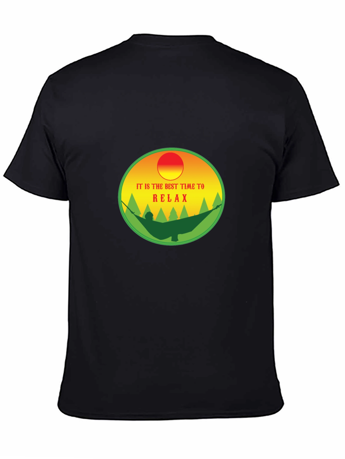 Relax Time T-Shirt: Hammock & Sunset Design