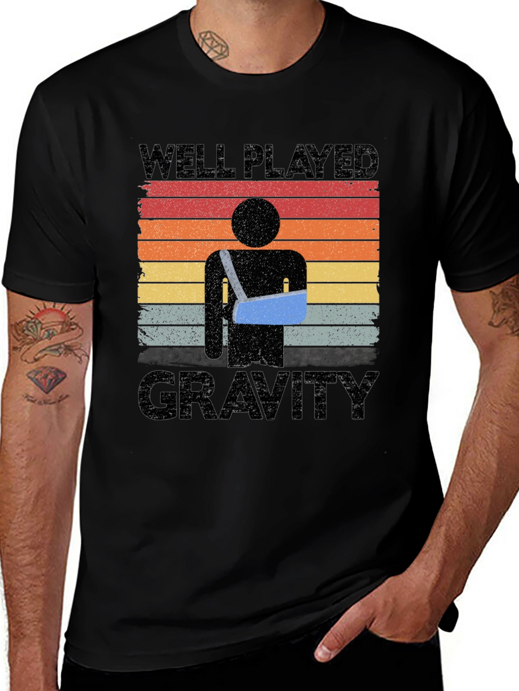 Well Played Gravity T-Shirt - Broken Arm Humor