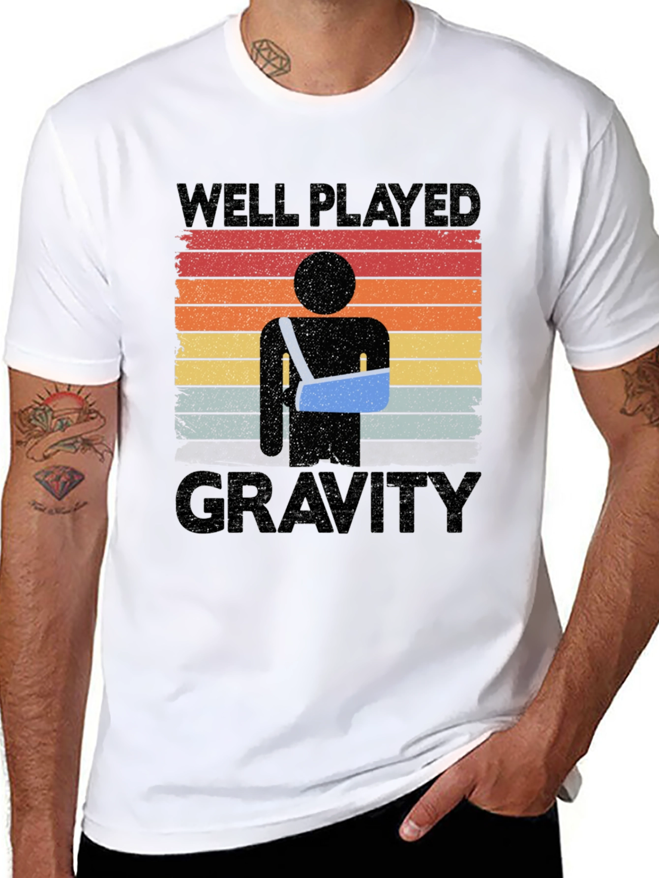 Well Played Gravity T-Shirt - Broken Arm Humor