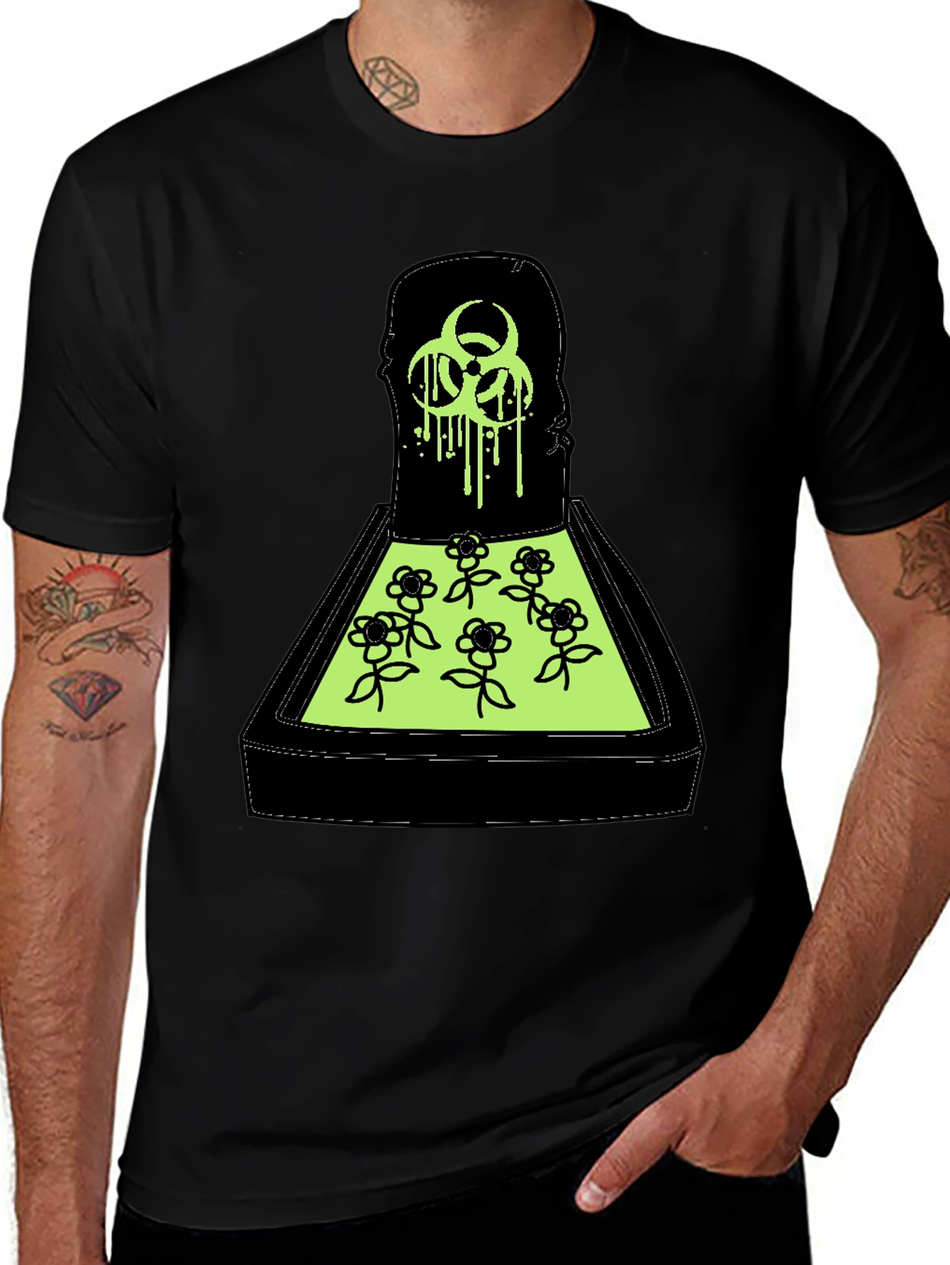 Biohazard Flower Bed Graphic T-Shirt