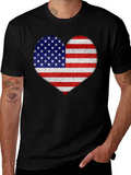 American Flag Heart Graphic T-Shirt