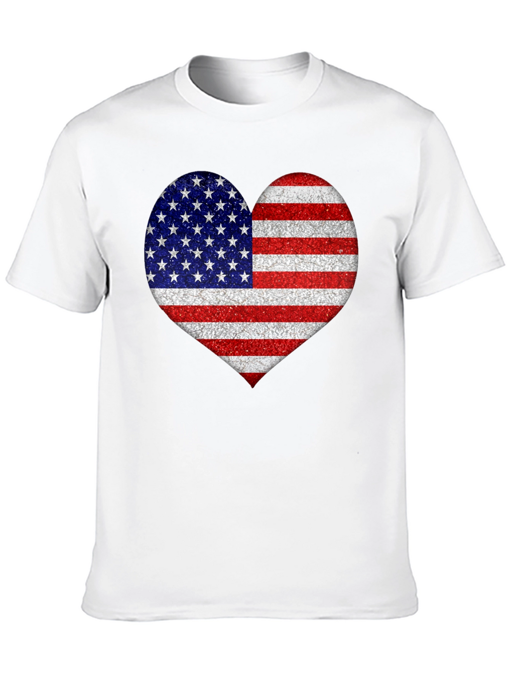American Flag Heart Graphic T-Shirt