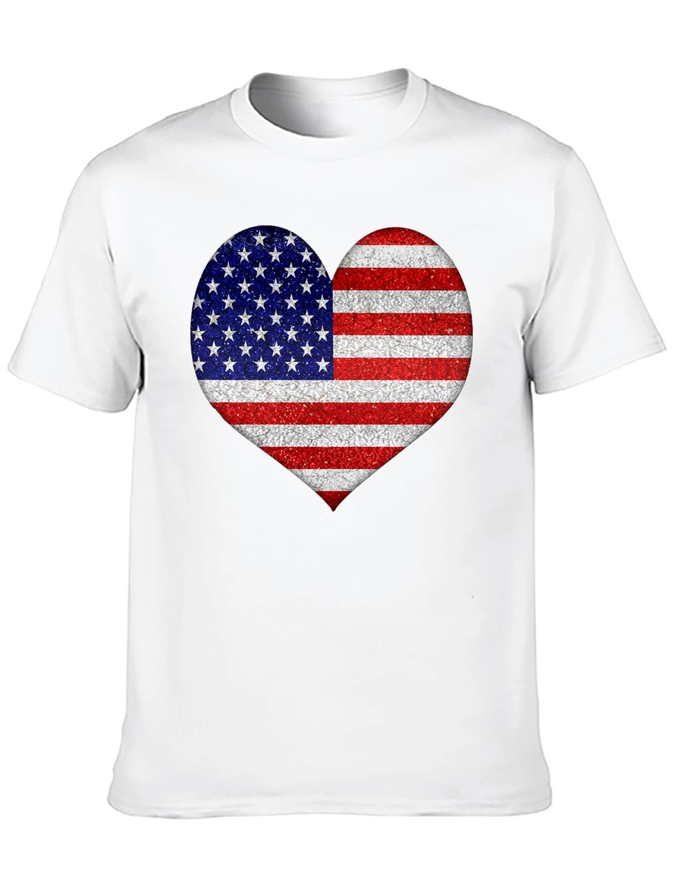 American Flag Heart Graphic T-Shirt