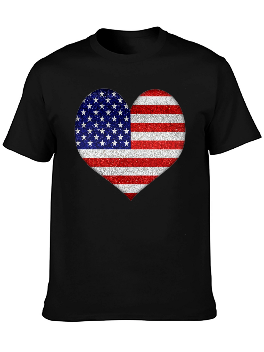 American Flag Heart Graphic T-Shirt