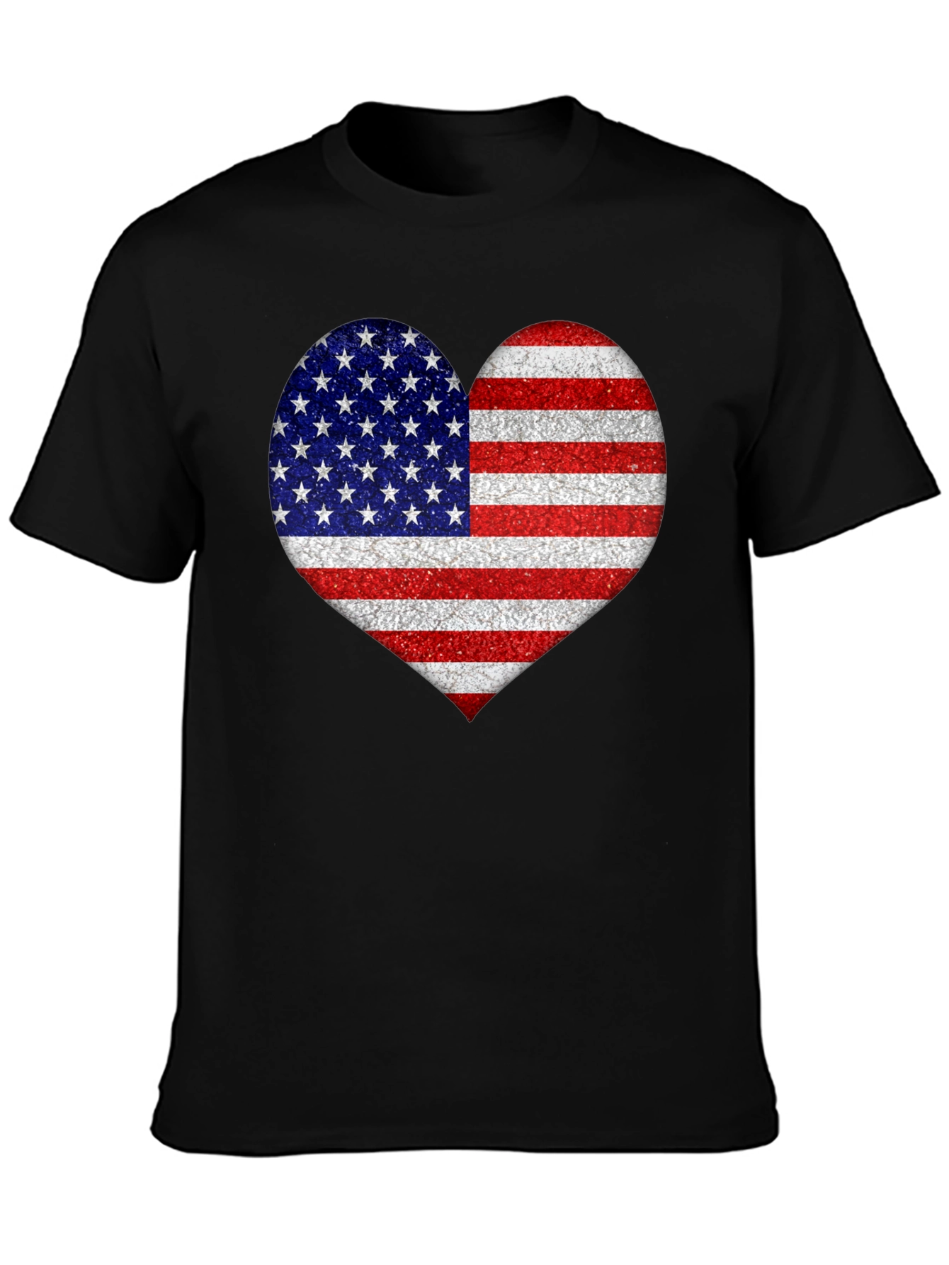 American Flag Heart Graphic T-Shirt