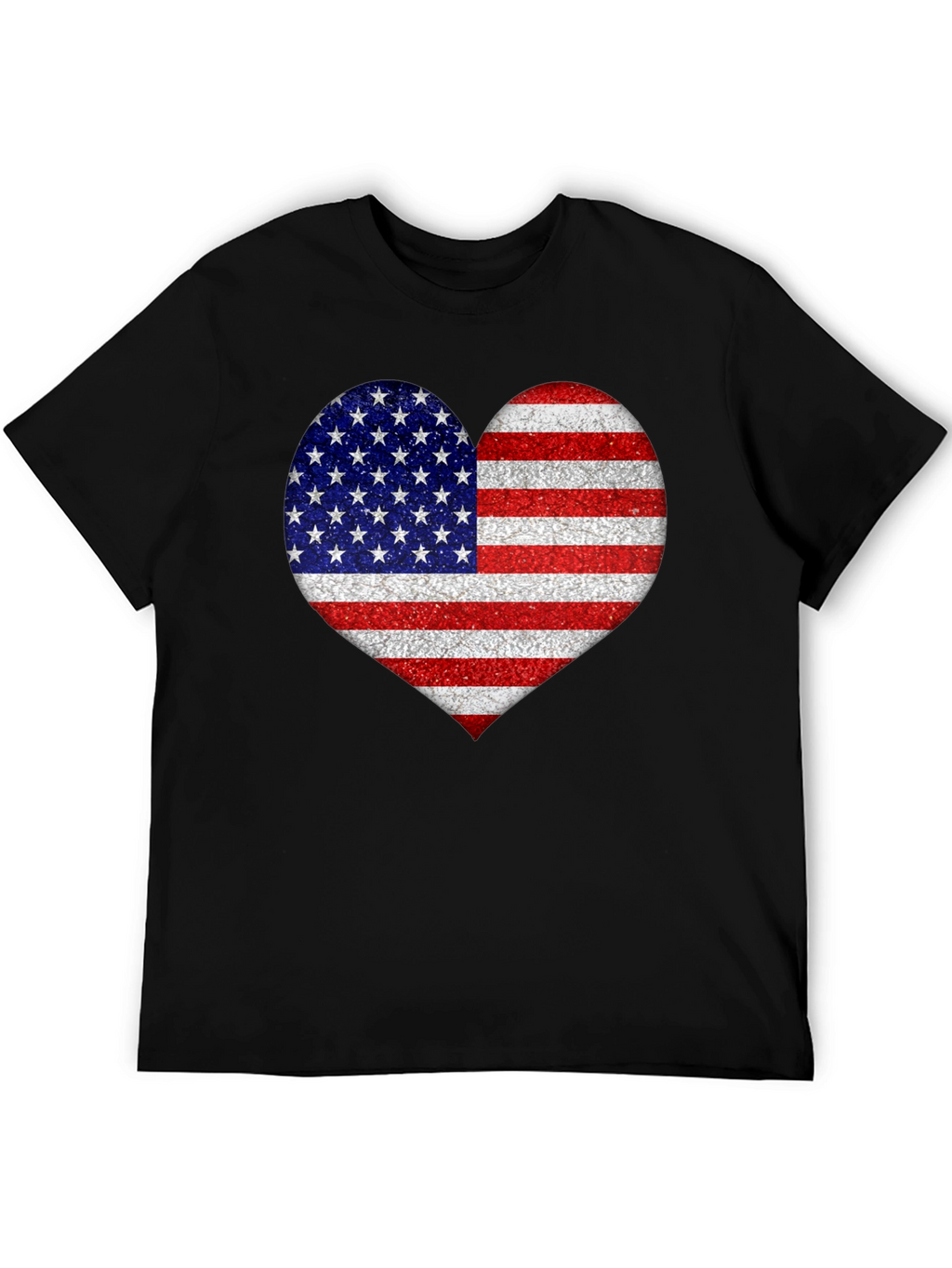 American Flag Heart Graphic T-Shirt