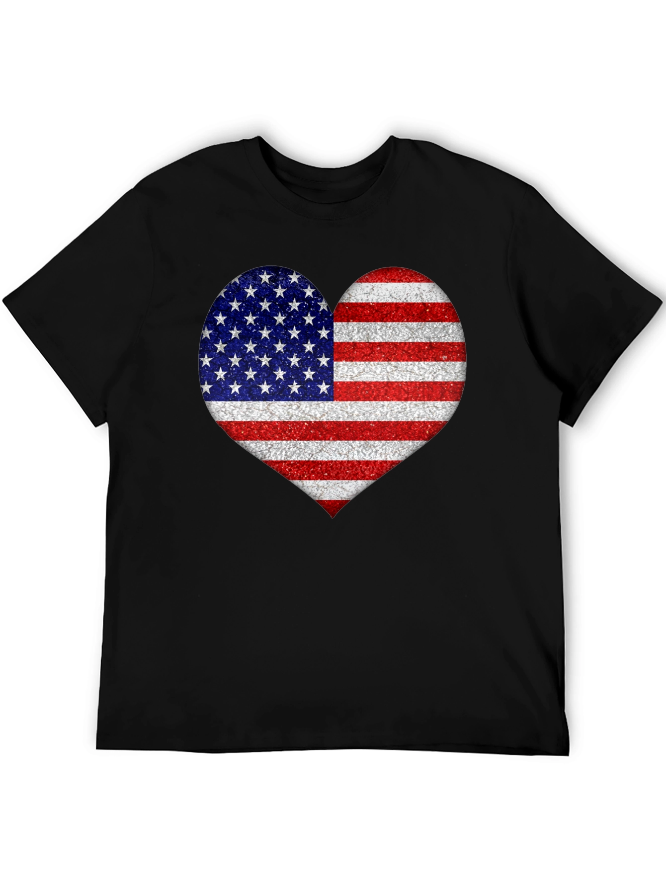 American Flag Heart Graphic T-Shirt