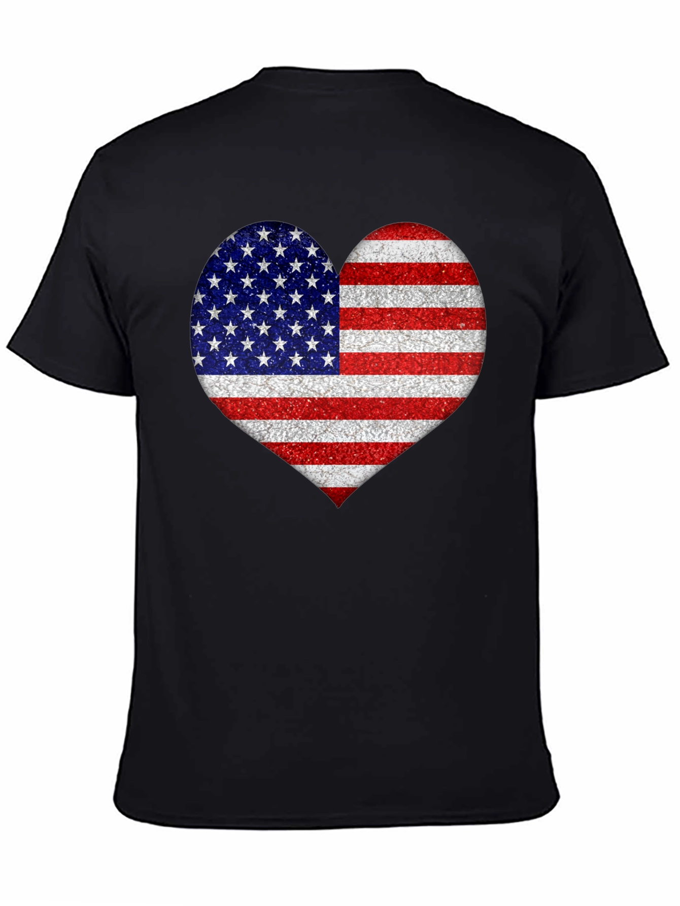 American Flag Heart Graphic T-Shirt