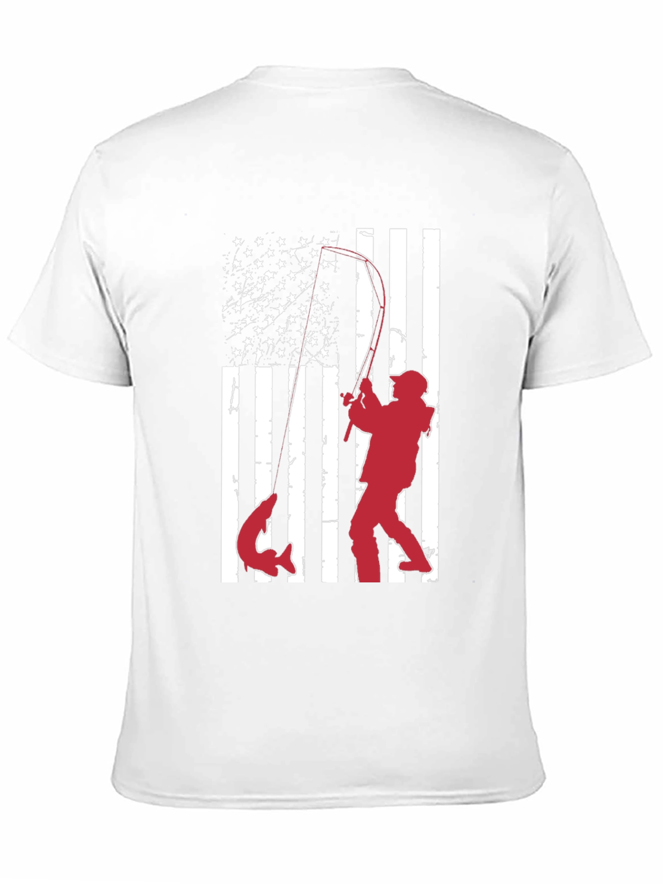 Fishing American Flag Graphic T-Shirt