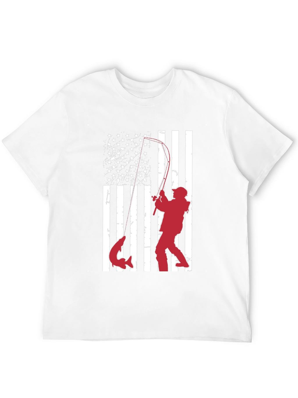Fishing American Flag Graphic T-Shirt