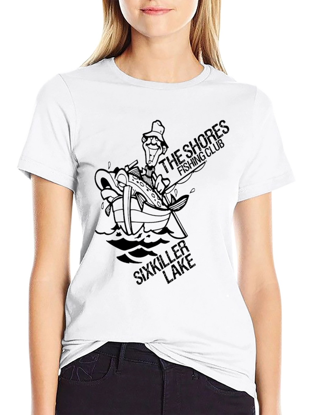 Sixkiller Lake Fishing Club Graphic Tee - Black