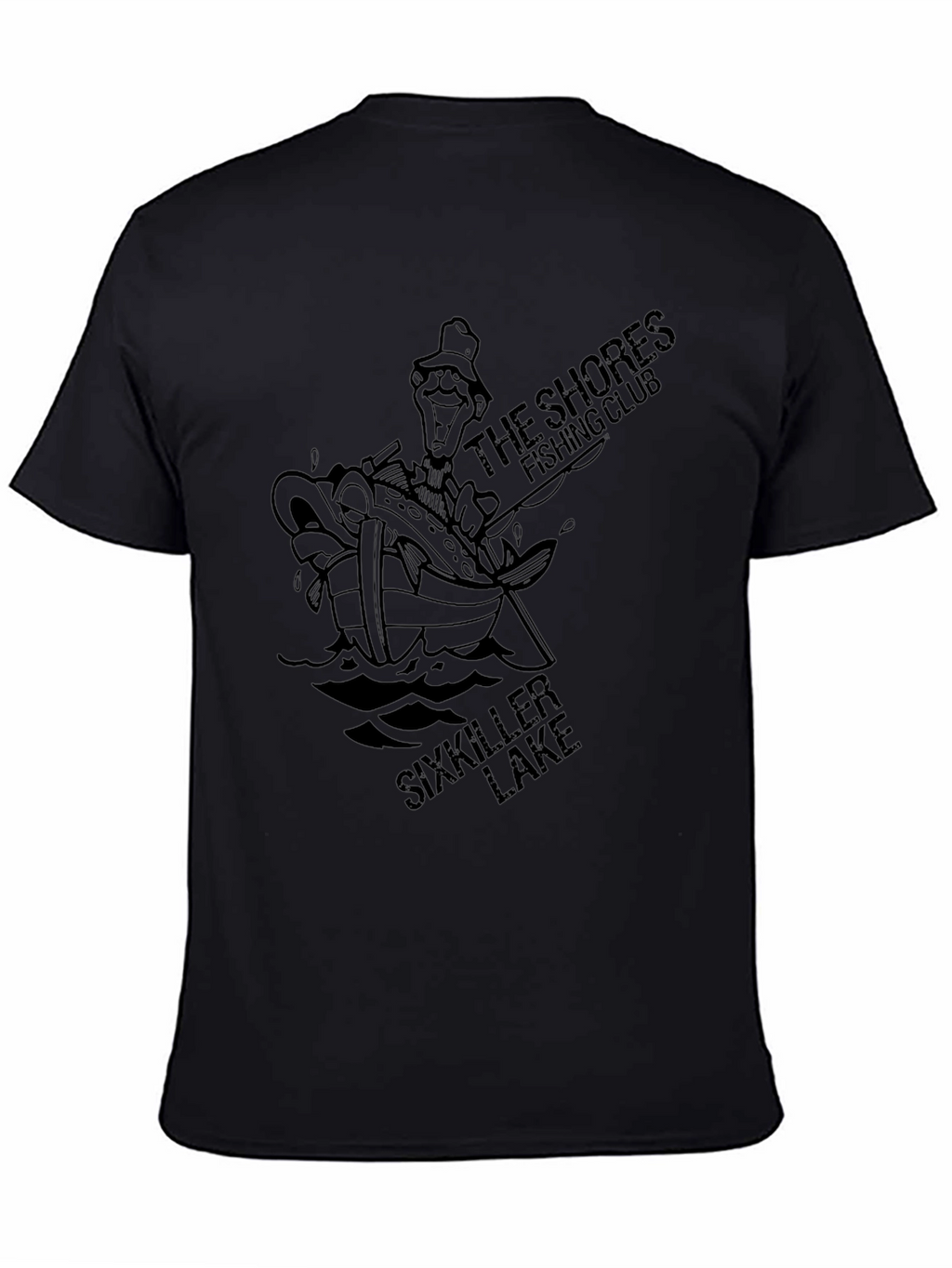 Sixkiller Lake Fishing Club Graphic Tee - Black