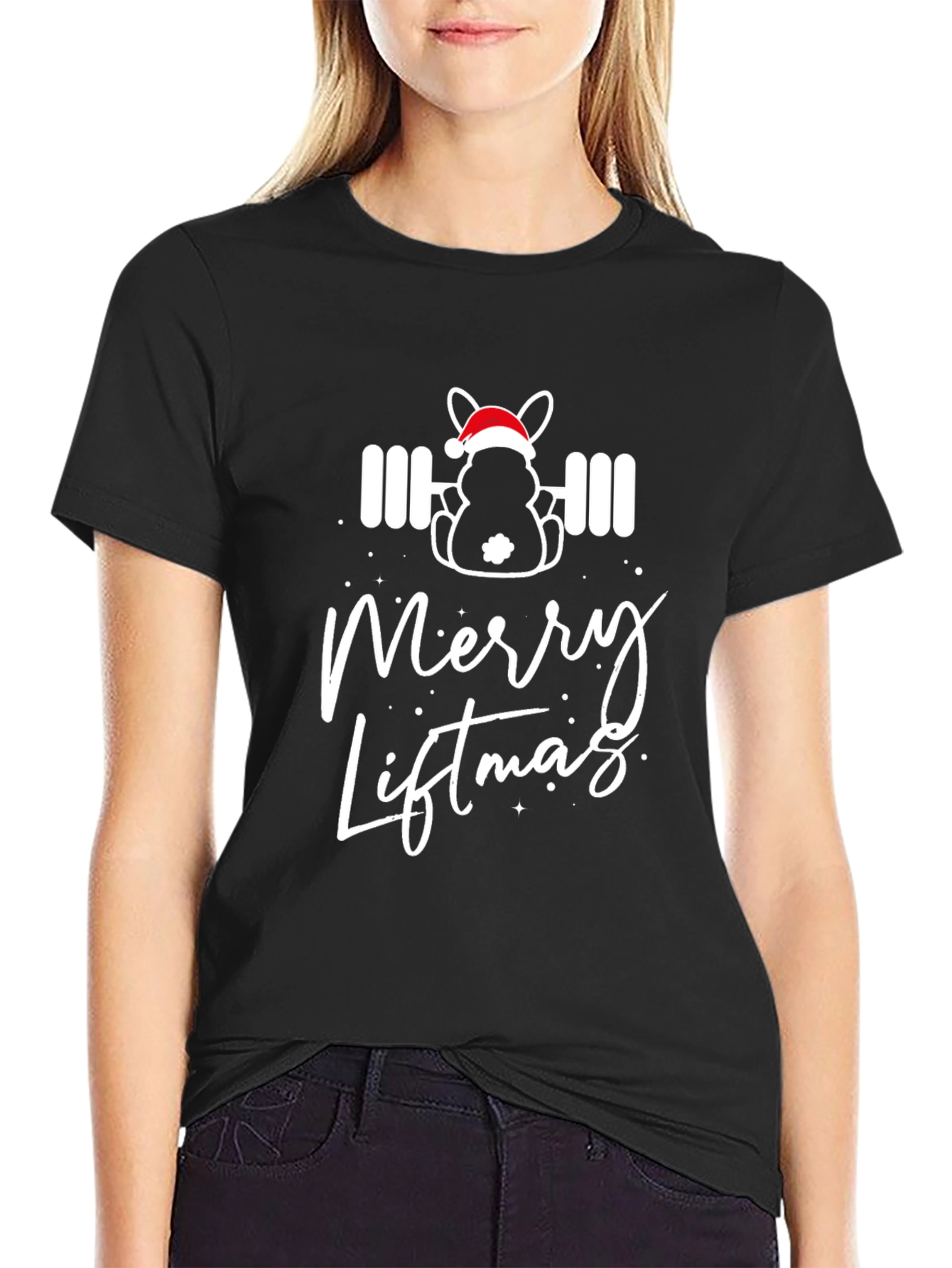 Merry Liftmas Black T-Shirt - Festive Workout Apparel