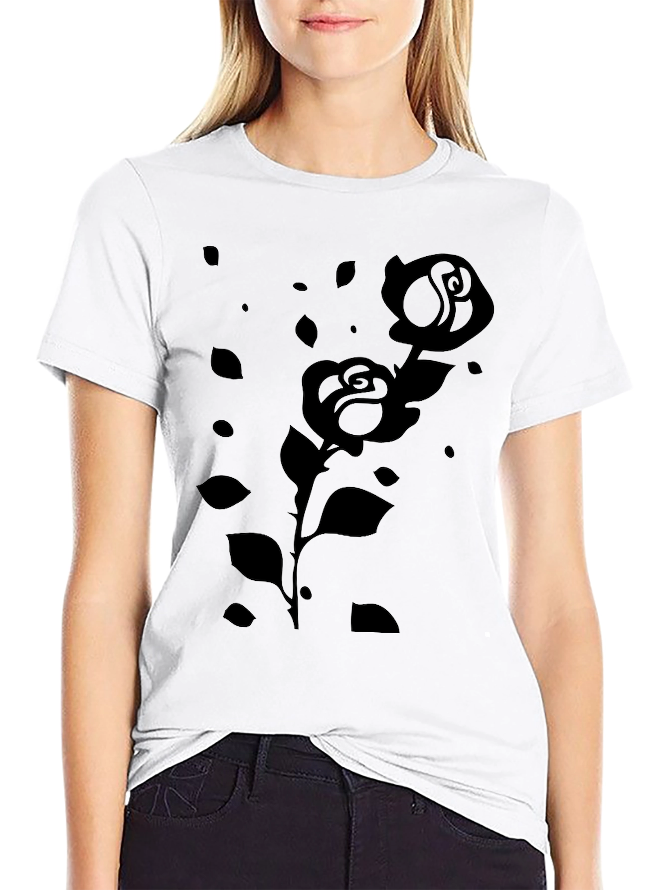 Black Rose Graphic Tee - Modern & Stylish