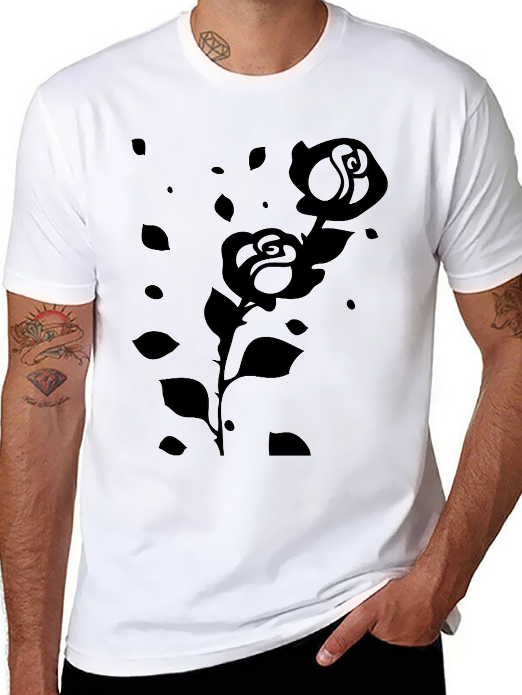 Black Rose Graphic Tee - Modern & Stylish