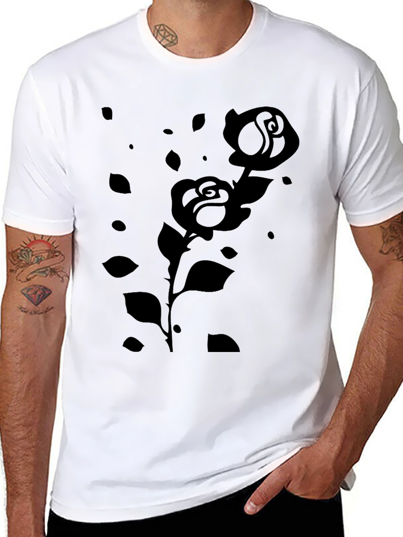 Black Rose Graphic Tee - Modern & Stylish