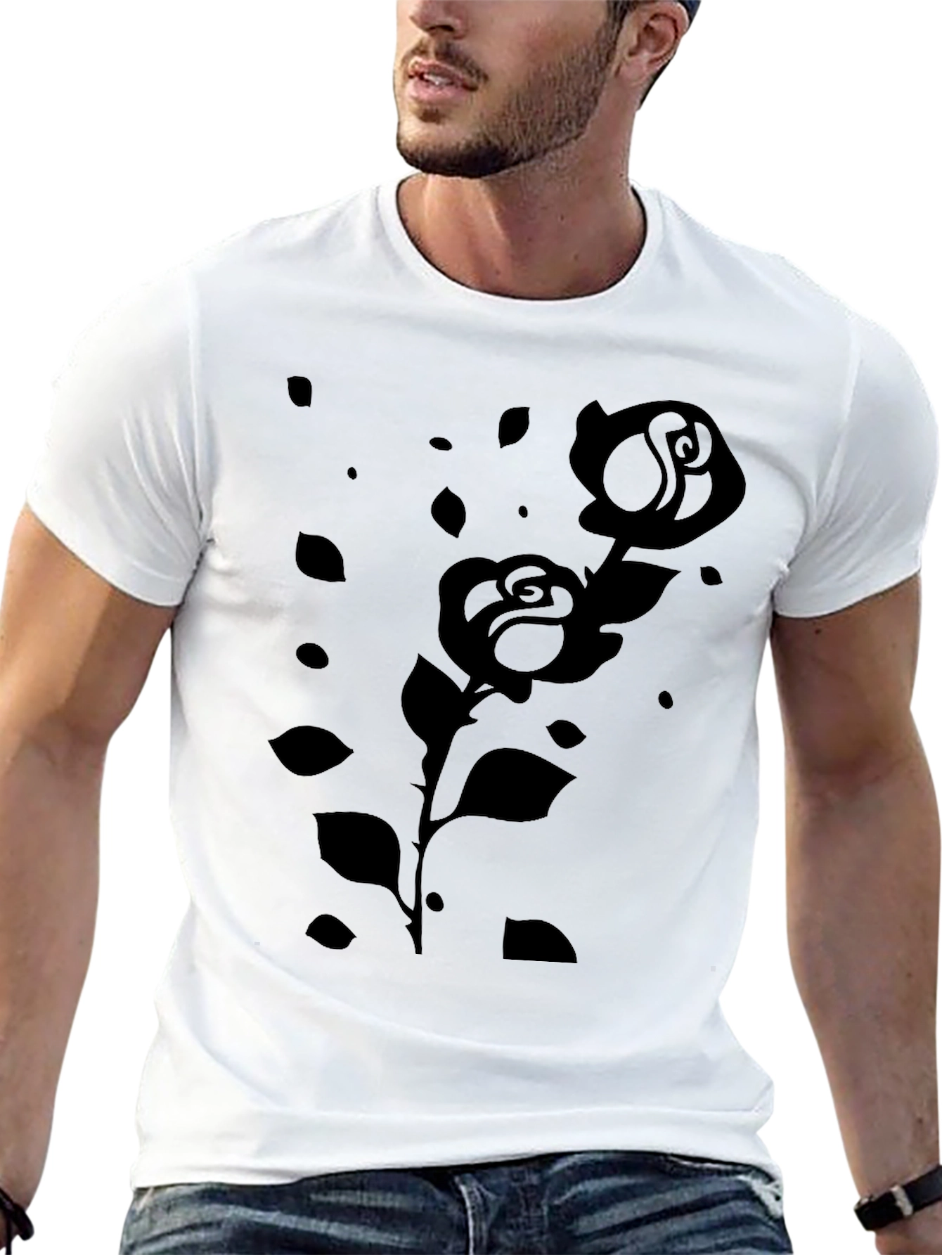 Black Rose Graphic Tee - Modern & Stylish