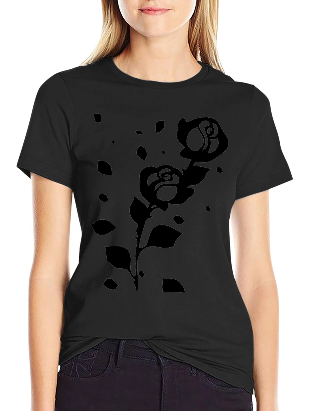 Black Rose Graphic Tee - Modern & Stylish