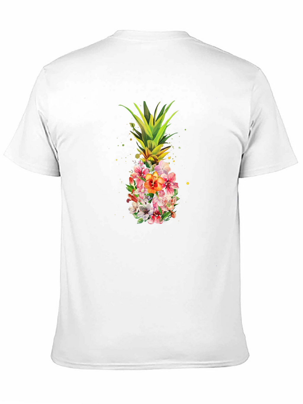 Floral Pineapple Graphic T-Shirt - Black