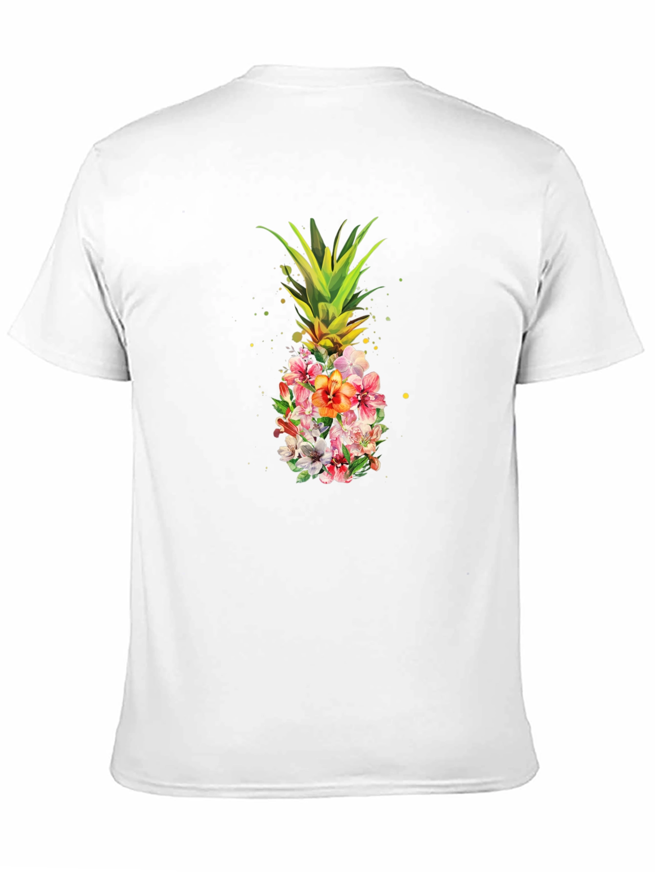 Floral Pineapple Graphic T-Shirt - Black