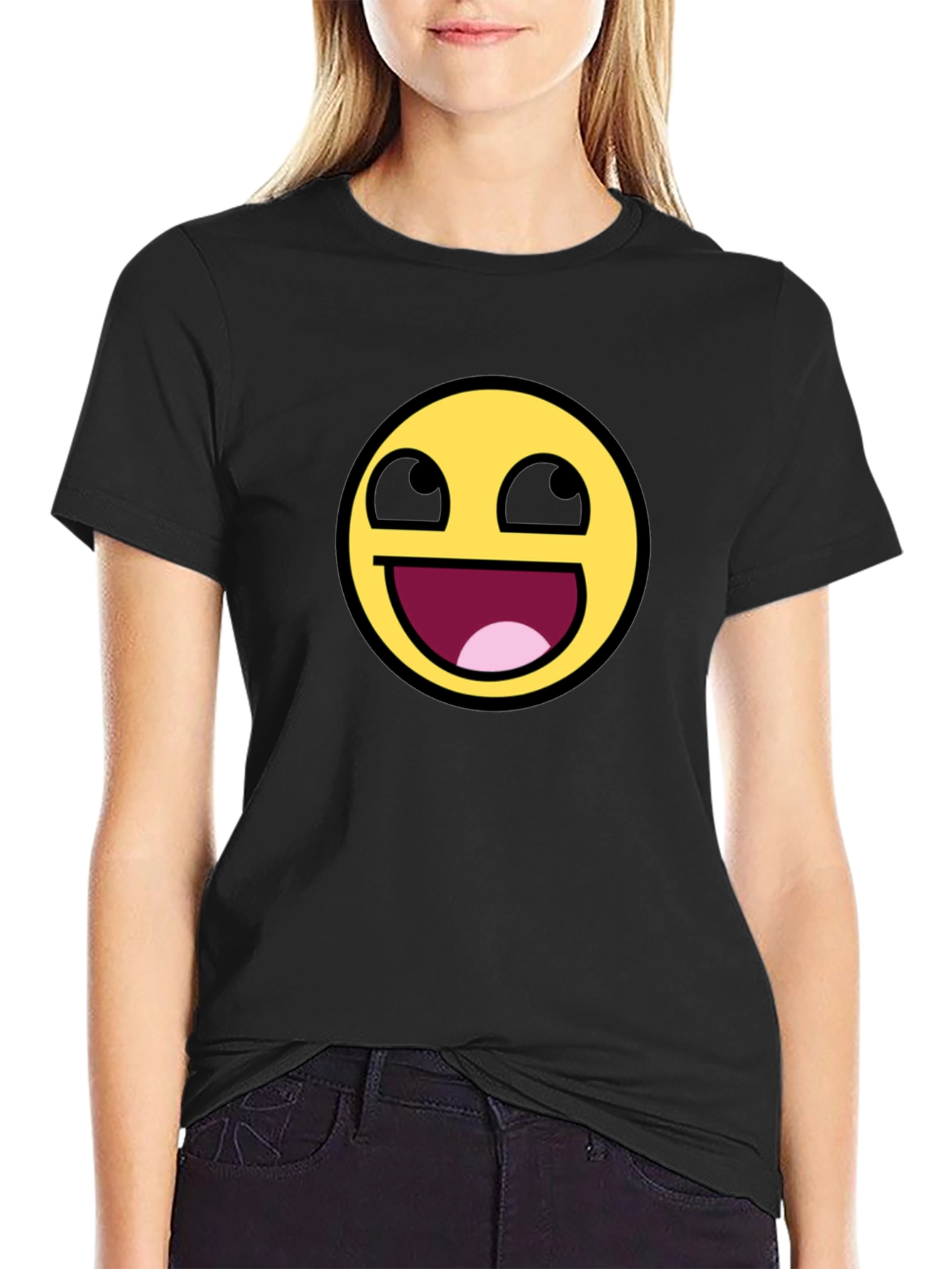 Epic Face Emoji Black T-Shirt - Hilarious Graphic Tee