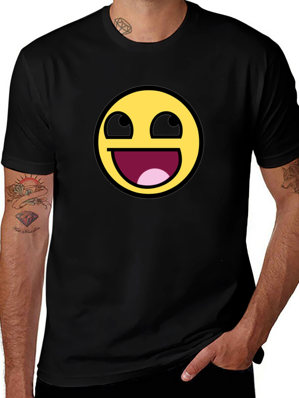 Epic Face Emoji Black T-Shirt - Hilarious Graphic Tee