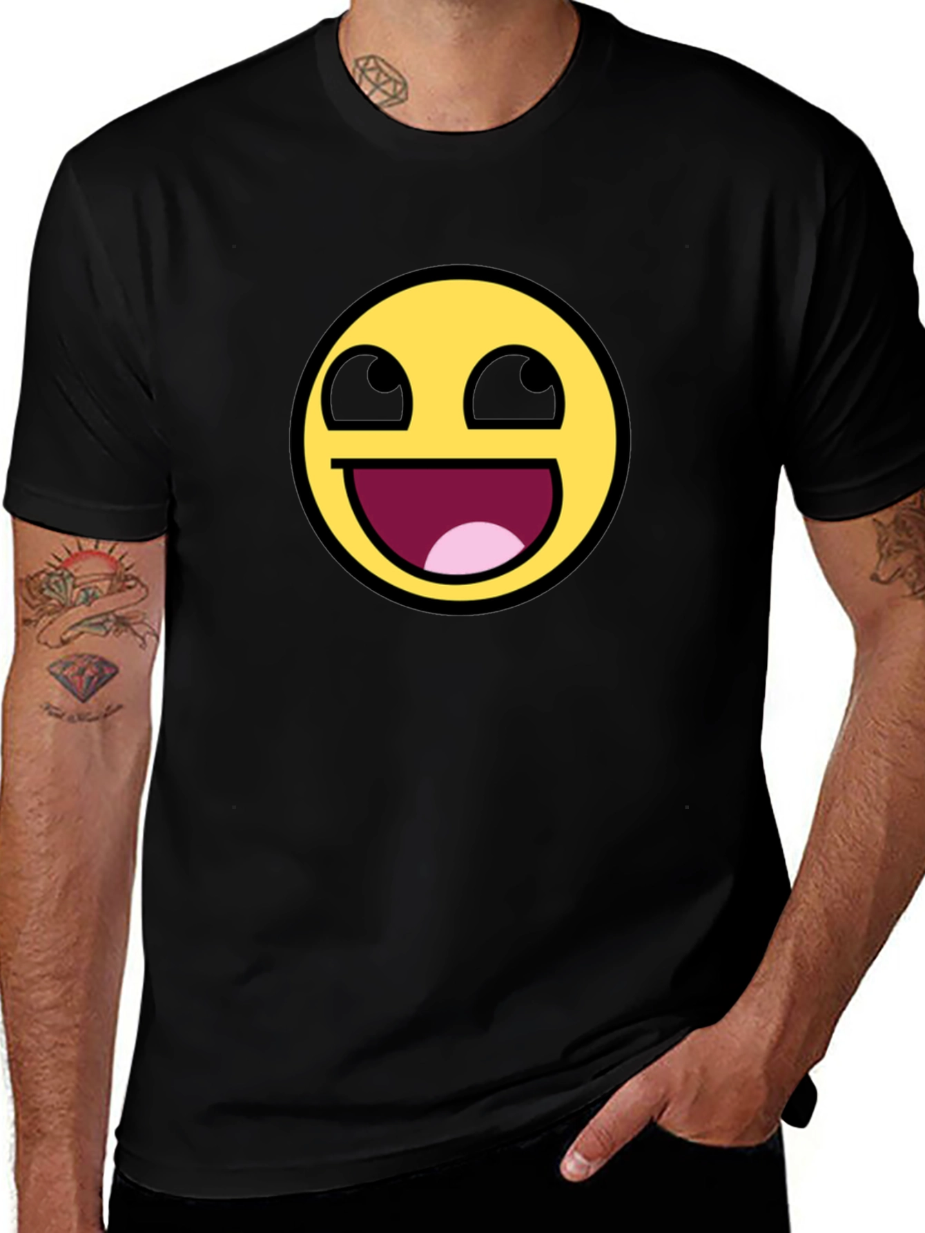 Epic Face Emoji Black T-Shirt - Hilarious Graphic Tee