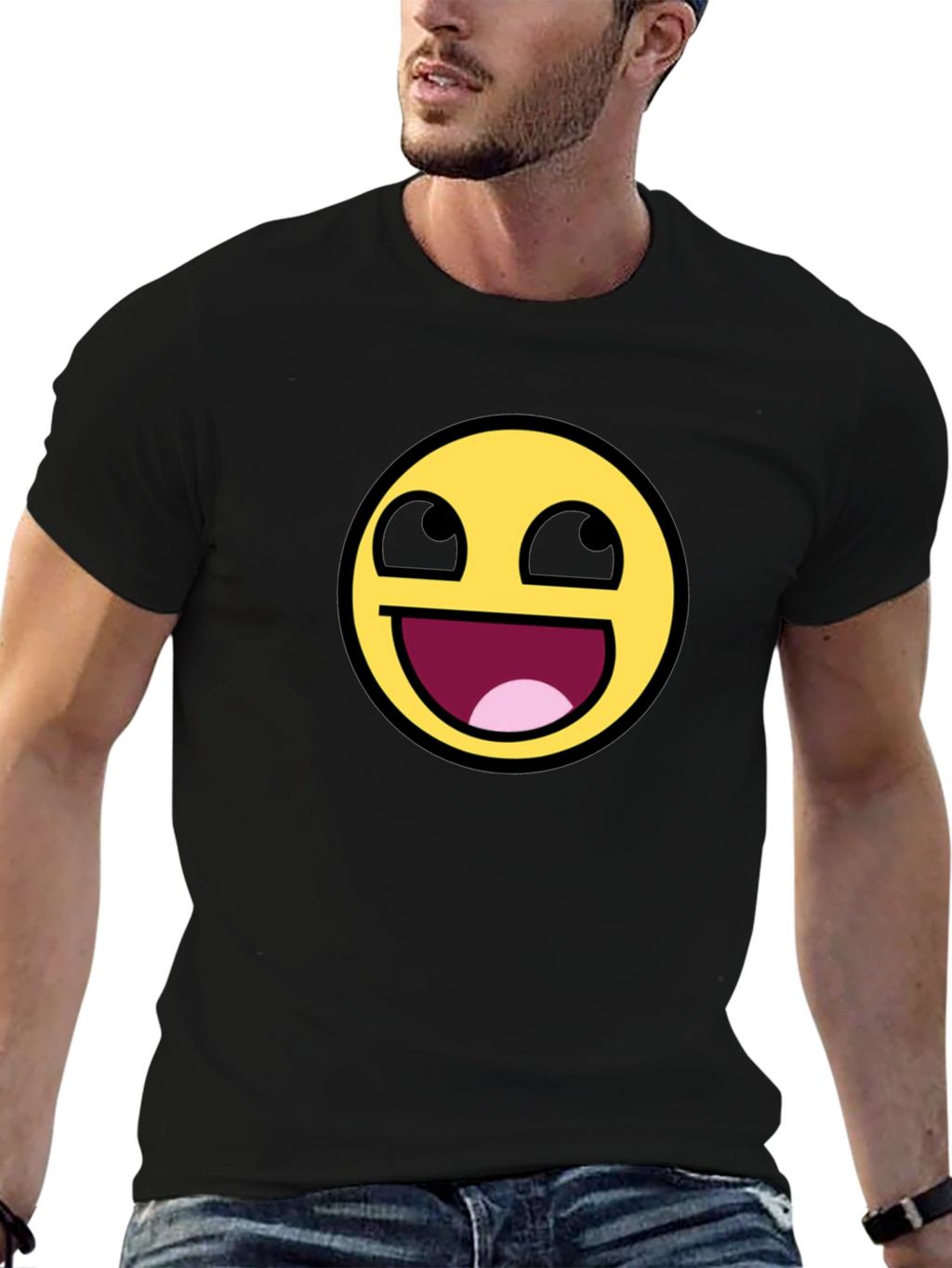 Epic Face Emoji Black T-Shirt - Hilarious Graphic Tee