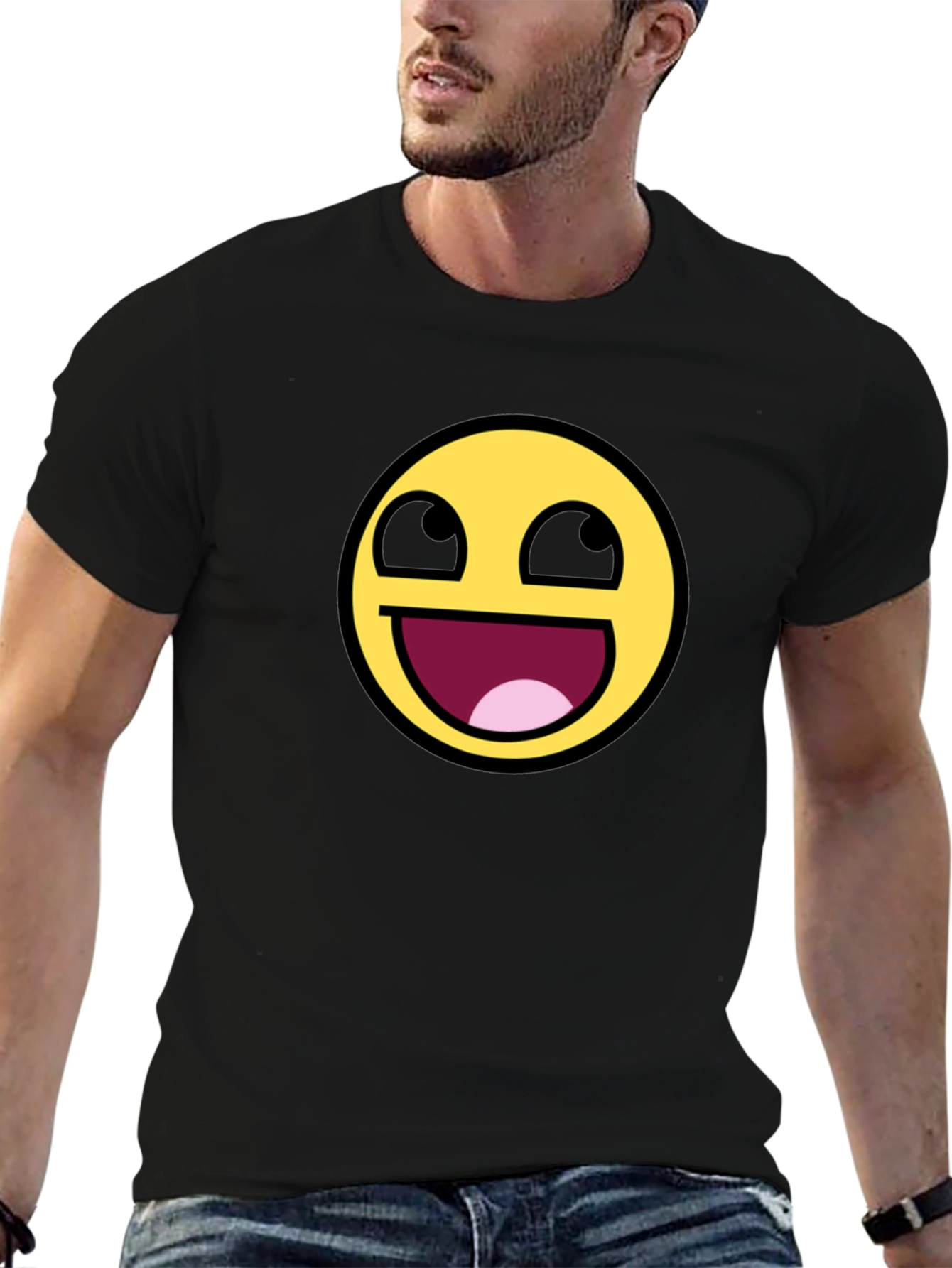 Epic Face Emoji Black T-Shirt - Hilarious Graphic Tee
