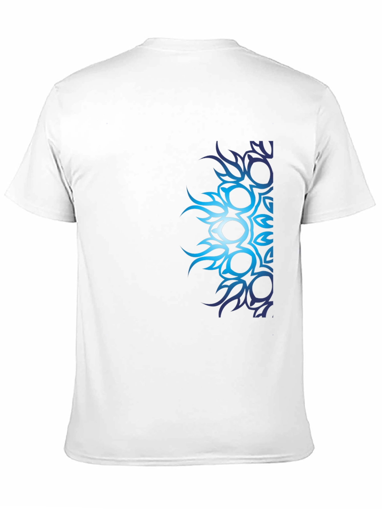 Mens Black T-Shirt with Blue Tribal Design