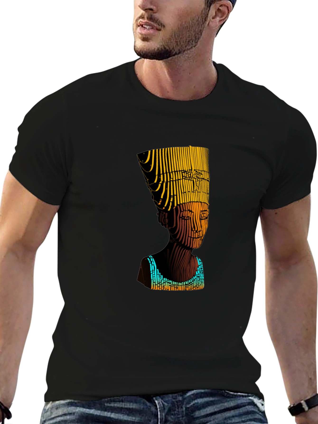 Nefertiti Graphic Print Black T-Shirt