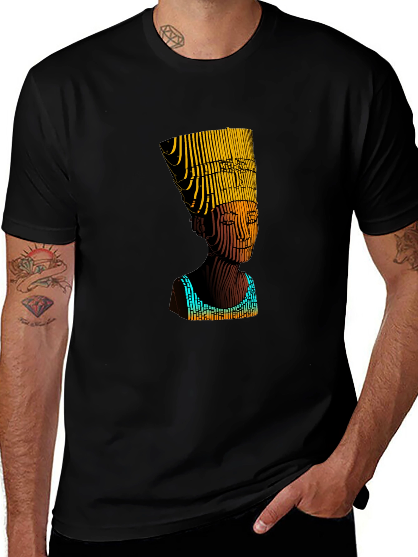 Nefertiti Graphic Print Black T-Shirt