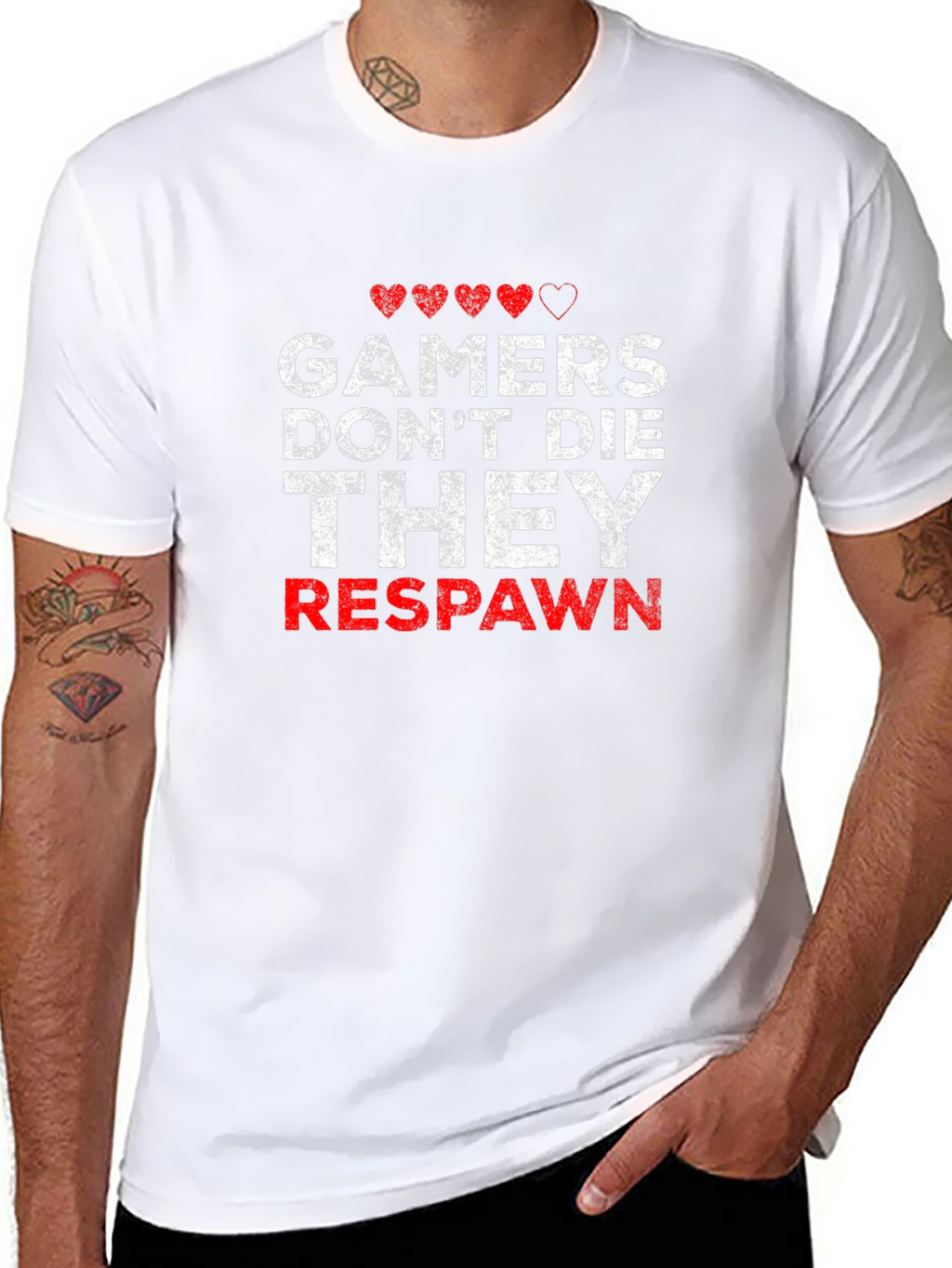 Gamers Dont Die They Respawn - Black T-shirt