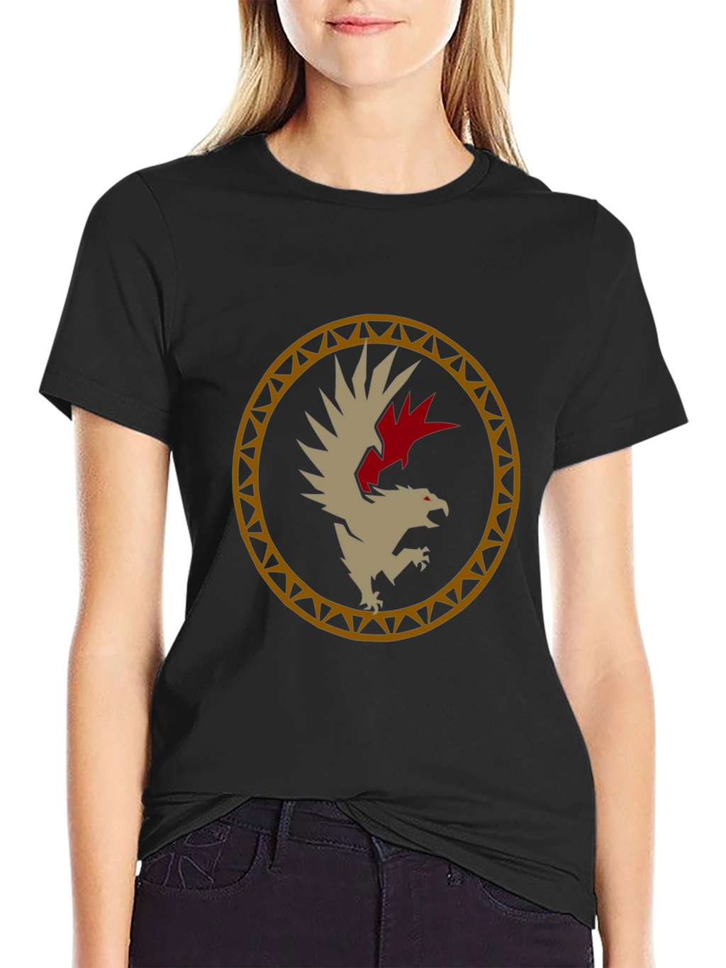 Eagle Emblem Graphic Tee - Stylish Black T-Shirt