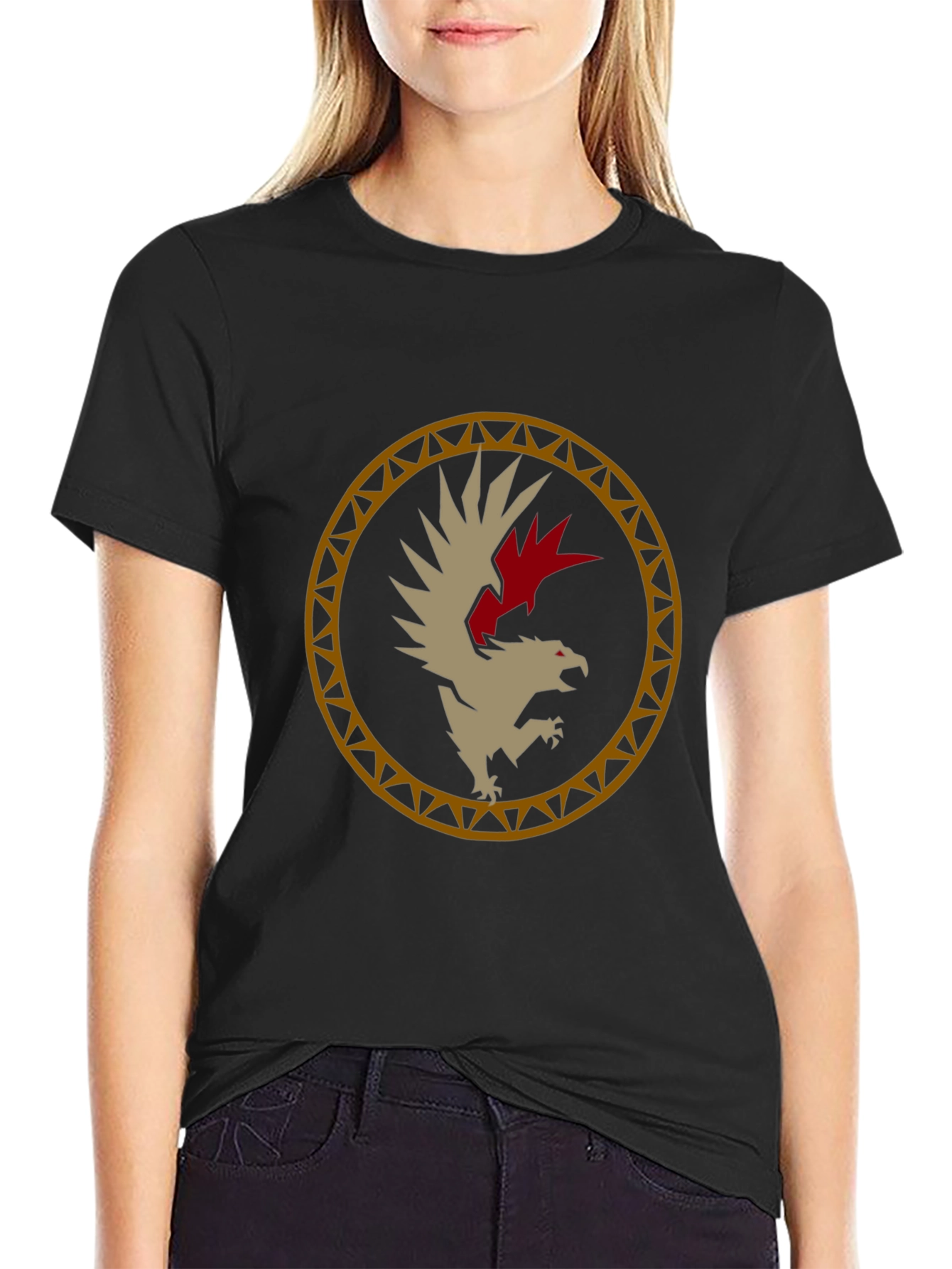 Eagle Emblem Graphic Tee - Stylish Black T-Shirt