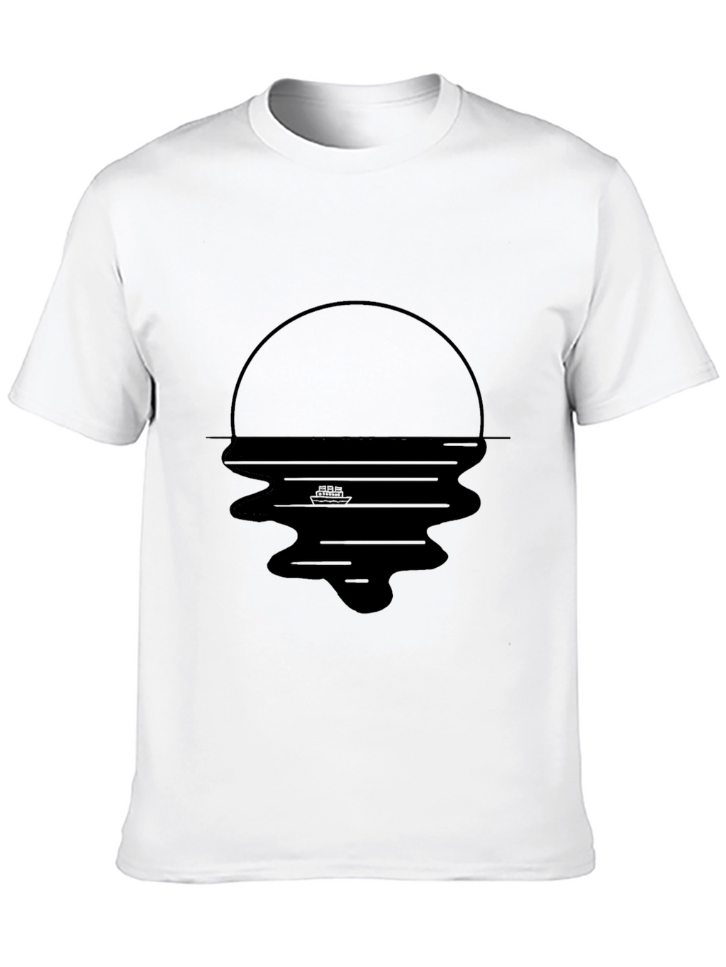 Black Graphic Tee - Sunset Reflection