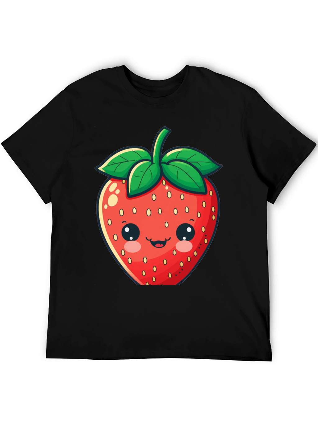 Cute Strawberry Graphic Tee - Unisex Black T-Shirt