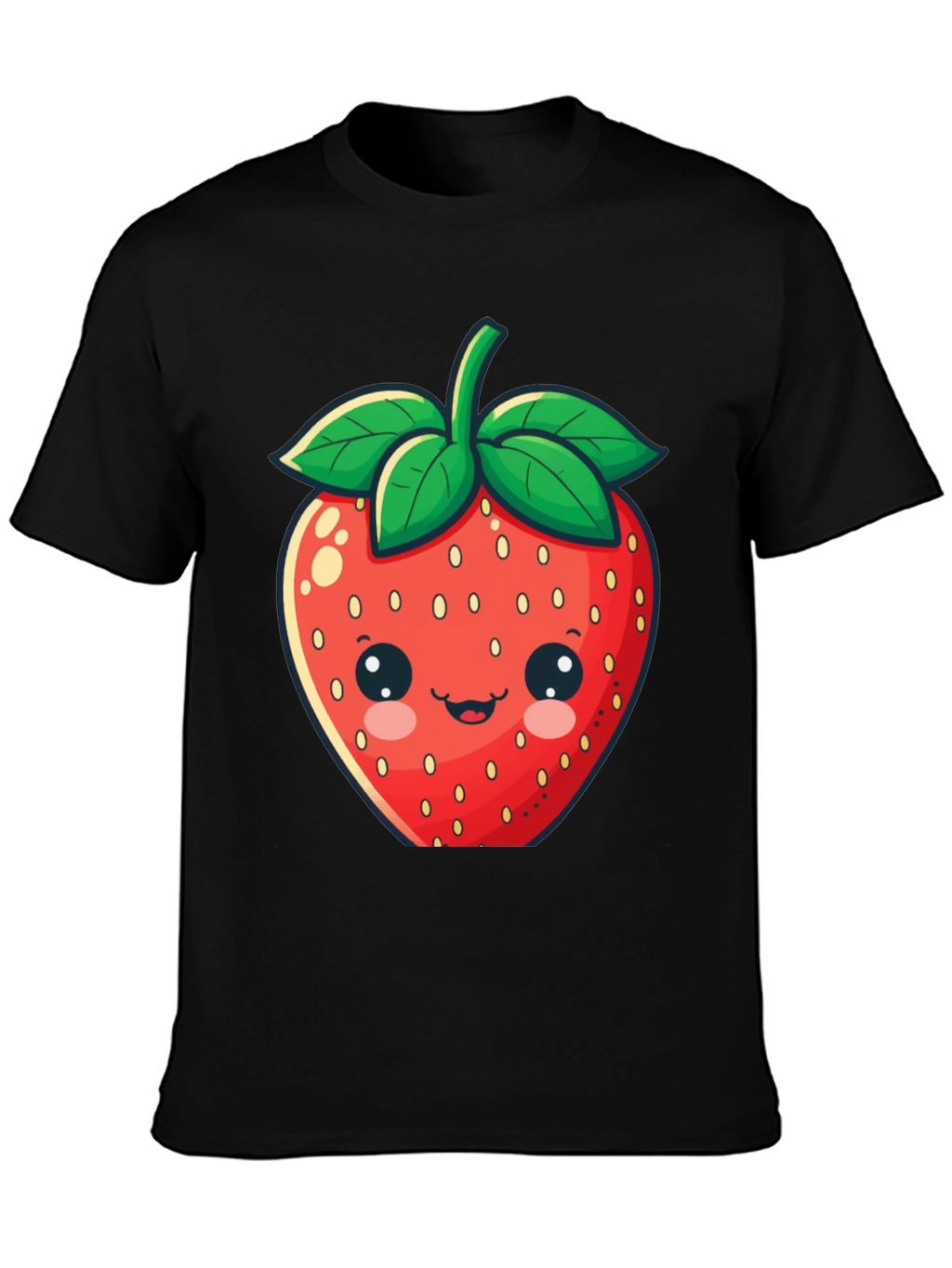 Cute Strawberry Graphic Tee - Unisex Black T-Shirt