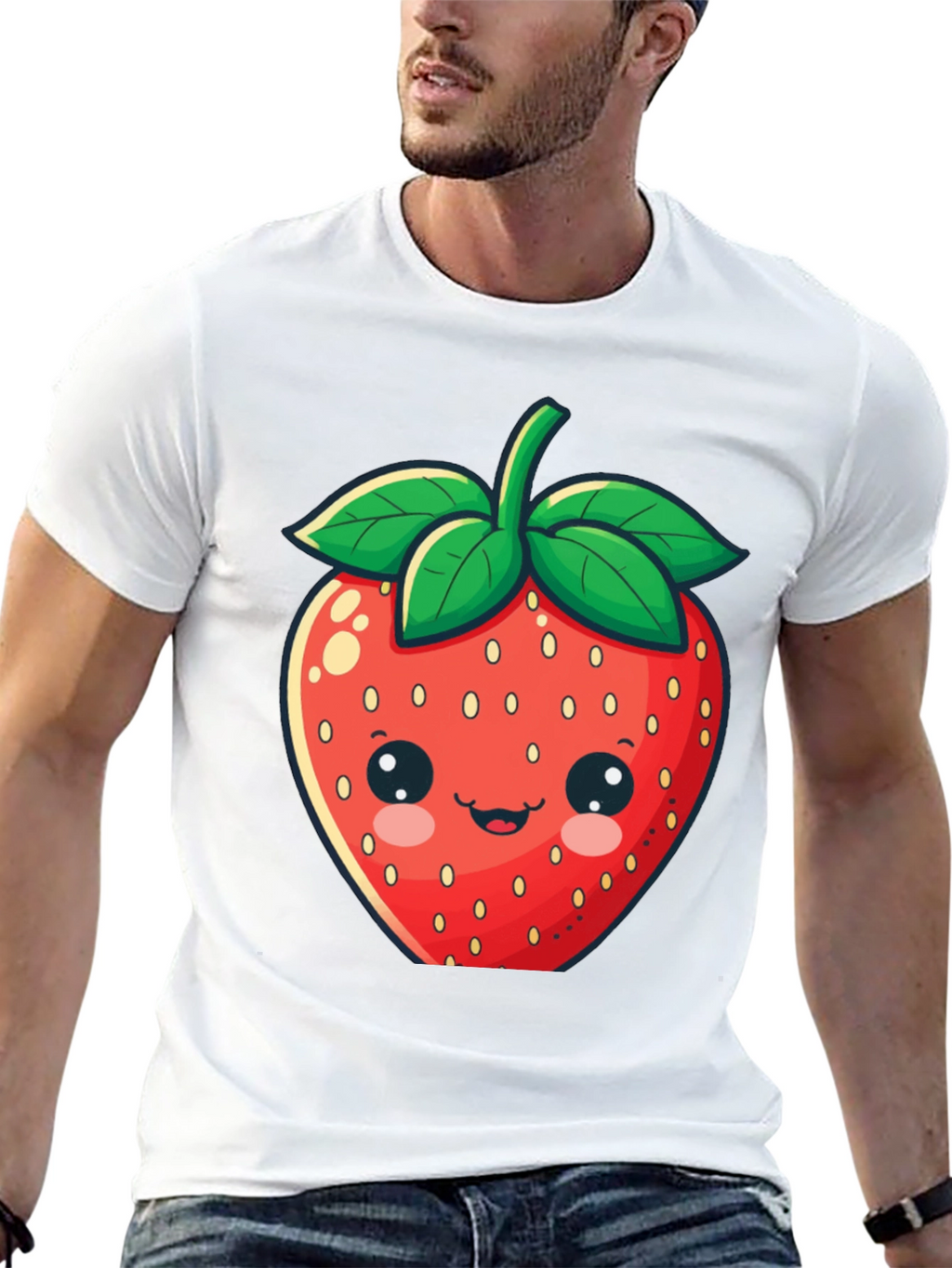 Cute Strawberry Graphic Tee - Unisex Black T-Shirt