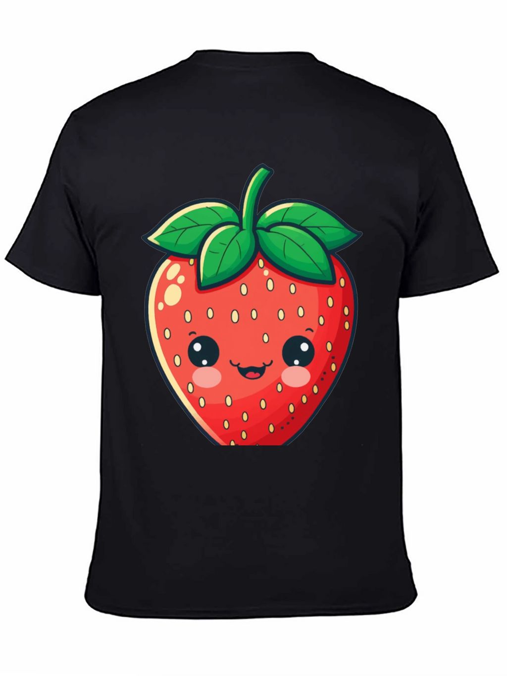Cute Strawberry Graphic Tee - Unisex Black T-Shirt