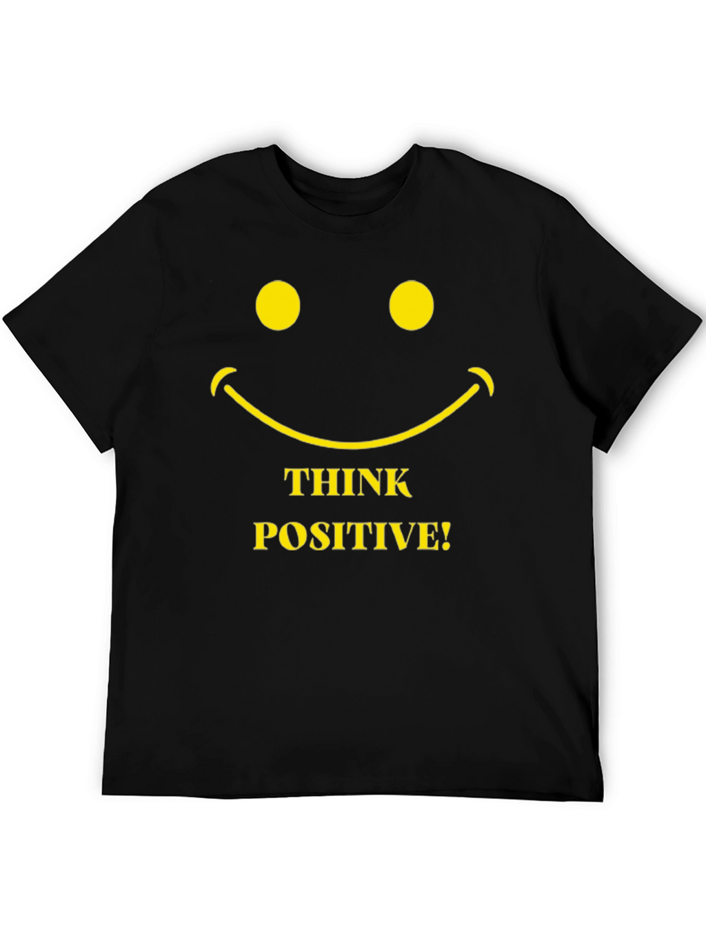 Think Positive Smiley Face Graphic T-Shirt