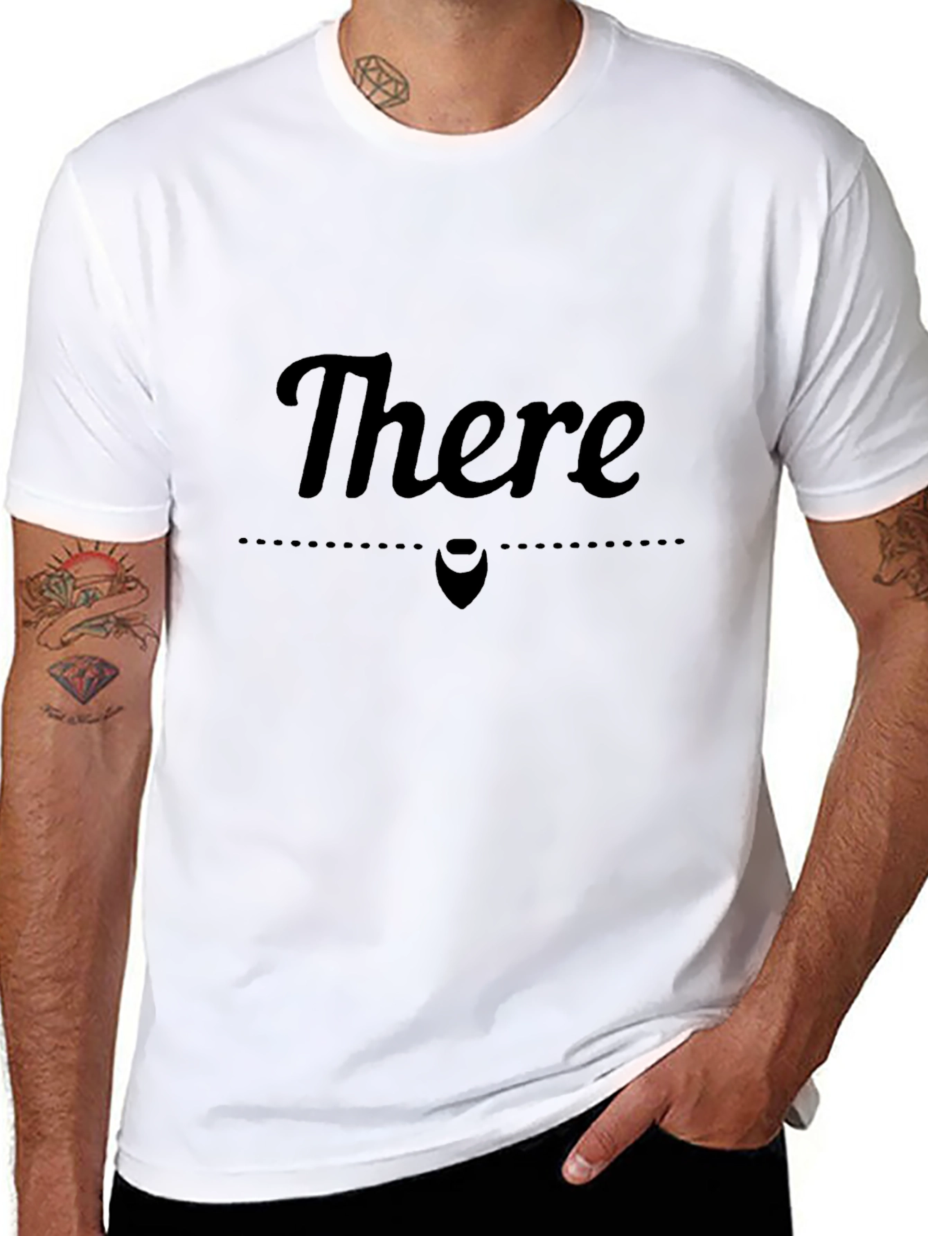 There Beard Silhouette Black T-Shirt