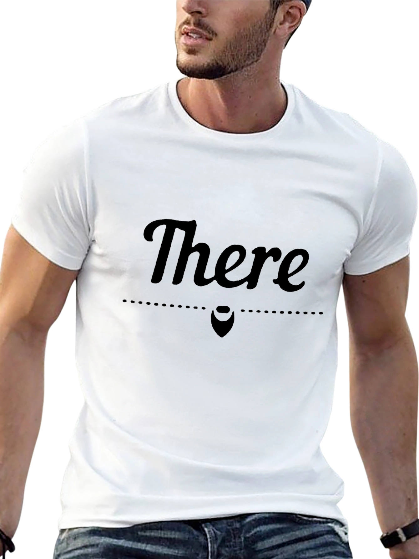 There Beard Silhouette Black T-Shirt